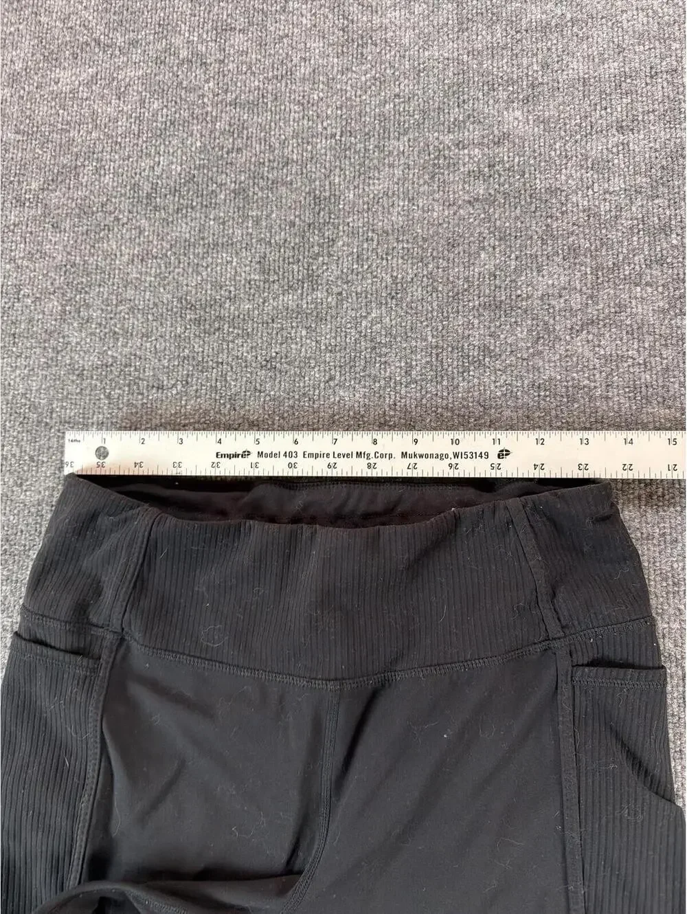 Mondetta Black Athletic Biker Shorts Ribbed‎ Side Phone Pockets - Large, Running